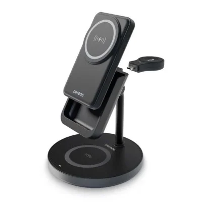 Porodo 5000mAh 4-In-1 MagSafe Power Bank Dock - Black